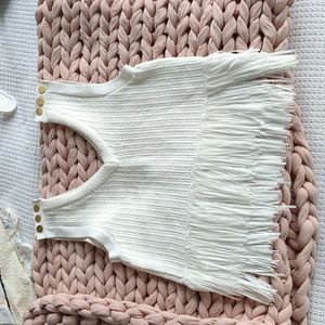 Club Monaco Summer Sweater Shell with Fringe - Medium